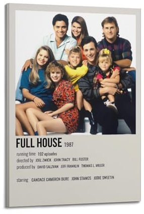 TRXU Filmposter Full House für Schlafzimmer, ästhetisches Poster, dekorative Malerei, Leinwand, Wandkunst, Wohnzimmer, Poster, Schlafzimmermalerei, 20 x 30 cm, Rahmenstil