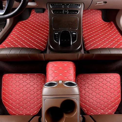 Auto-Fußmatten 5 Teile/Satz Leder Auto Fußmatten PVC wasserdichte Auto Teppich Matten(Color:7)