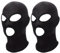 Risipu 2 Stücke Dünn Skimaske, Sturmhaube mit 3 Löchern für Herren/Damen, Balaclava, Atmungsaktiv Gesichtshaube Sturmmaske (DE/NL/SE/PL, Alphanumerisch, Einheitsgröße, 3 Löchern - Schwarz)