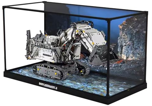 Acryl-Vitrine für Lego 42100 Liebherr R9800 Bagger, staubdichte Box, Aufbewahrungsbox, transparente Box, Displaybox kompatibel mit Lego 42100 (nur Hülle, kein Modell) (lackiert)