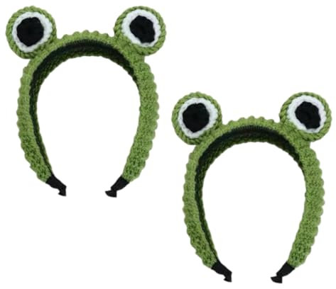 2 Pièce Bandeau Serre-tête Grenouille,Grenouille verte avec bandeau,pour filles et femmes, yoga, soins de la peau.