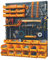 Panneau porte Outils 66 x 78 x 1.7cm 4 panneaux perforés 15 petits - 12 grands bacs 38 Crochets Etagère murale