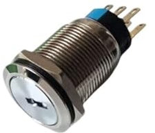 Interruttore a chiave da 19 mm 2NO2NC Interruttore in metallo a 3 posizioni con chiavi IP66 250 V 5 A ON OFF ON KS Interruttore rotante for pannello chiave elettrica