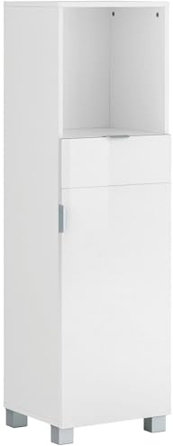 Dorel Home Furnishings Atlas Midi Cabinet with 1 Door/1 Drawer White,36x38x129cm (DxWxH)
