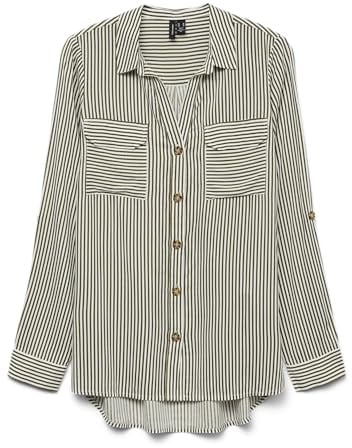 VERO MODA Damen Vmbumpy L/S Shirt New WVN Ga Noos, Capulet Olive, X-Large