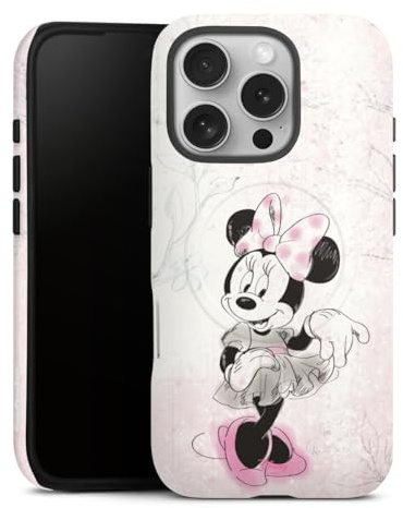 Magnetische Hülle kompatibel mit Apple iPhone 16 Pro Handyhülle für MagSafe Outdoor Case in matt Minnie Mouse Disney Vintage