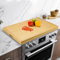 Bamboo Cutting Board Stove Cover with Handles, Reversible Serving Tray, Wooden Noodle Board Kitchen Sink Cover for Extra Counter Space, Gas Hob Protector for Gas/Electric Stove Burners