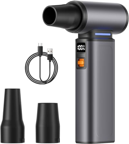 WINGDA Compressed Air Duster Rechargeable Electric Air Duster Portable,100 Gear Air Gun Blower,Turbo Fan Cordless Snow Blower Electric,Cordless Air Duster for Electronics,PC,Keyboard,car,Home,Outdoor