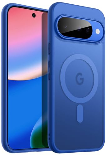 JETech Magnetische Hülle für Google Pixel 10/10 Pro, Indigo | Kompatibel mit MagSafe, Kompatibel mit Pixelsnap-Ladegerät, Matte Transluzent Rückseite, Stoßschutz