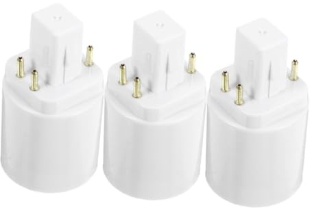 SHINEOFI Adaptateur de Culot de Lampe G24q vers E27, 3 Pièces, Plastique Blanc, Conversion Facile, Installation Simple pour Maison et Espaces Commerciaux