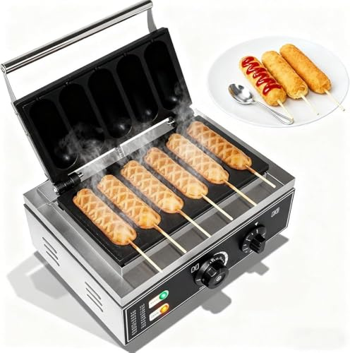 Mini gaufrier, électrique, 1550 W, antiadhésif, facile à nettoyer, poignée isolée, thermostat réglable et minuterie pour boulangerie