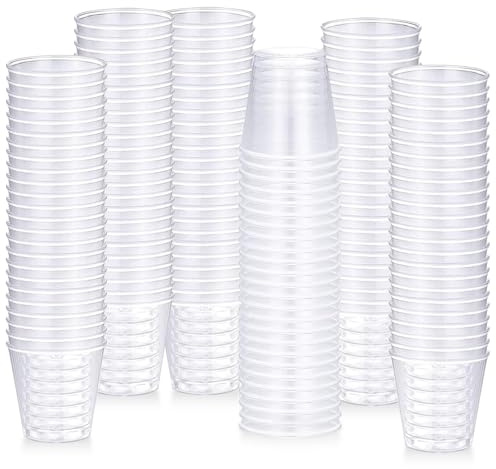 GOMETY 200 Pièces Verres à Shot Plastique 5cl/50ml, Shooter Transparent en PS Réutilisable, Verres à Liqueur Verrines pour Dégustations Fêtes Mariages Événements