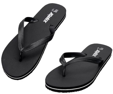 JOMIX Infradito Uomo in Gomma Antiscivolo Leggere e Comode per Estate Mare Piscina Spiaggia e Viaggio Ciabatte da Casa per l’Estate (BLAK,43)