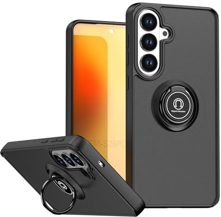 Wigento Handyhülle für Samsung Galaxy S26 Plus 5G Q Series Design TPU PC Schutz Schwarz