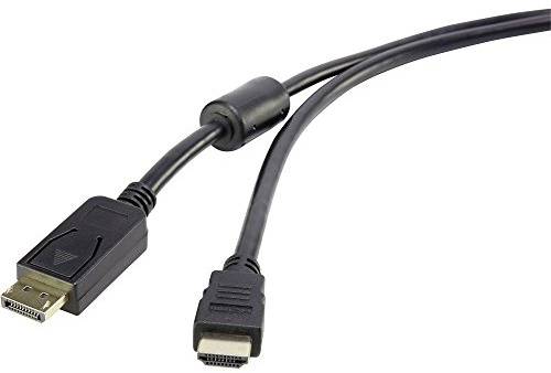 Renkforce DisplayPort/HDMI Adapterkabel DisplayPort Stecker, HDMI-A Stecker 1.80 m Schwarz RF-4382727 mit Ferritkern,