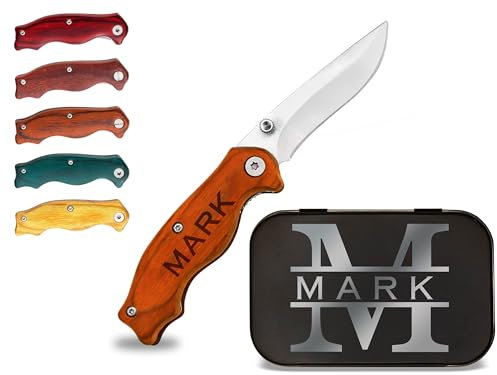Cuchillo personalizado, cuchillo grabado, cuchillo personalizado, cuchillo de bolsillo, regalo de padrino de boda, cuchillo plegable, cuchillos grabados, cuchillos personalizados (Naranja (orange))
