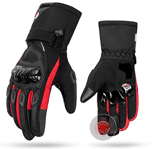 KEMIMOTO Guantes Moto Invierno, Impermeable de Manera Eficiente Guantes Moto Hombre Homologados Protección Multicapa Conserva Calor Pantalla Táctil, Deportes al Aire Libre Esquí Motociclismo