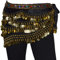 Tanzbekleidung & Accessories Bauchtanz Münzgürtel Samt Hüfttuch Belly Dance Bauchtanzgürtel Karneval Münzen (Schwarz)