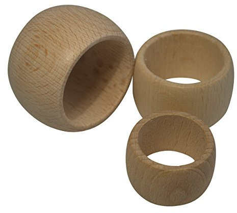 Jowe Ronds de serviette en bois, 6 pièces buche