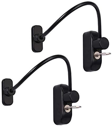 Neoteck 2 STÜCKE Fenster Tür Restrictor Schwarz Kind Baby Sicherheit Sicherheitsschloss Kabel Fangdraht
