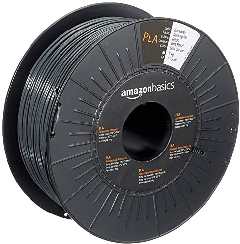 Amazon Basics Filamento per stampanti 3D, in polilattato (PLA), 1.75 mm, grigio, 1 kg per bobina
