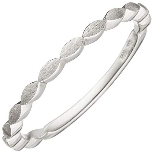 Jobo Damen-Ring aus 585 Weißgold matt Größe 56