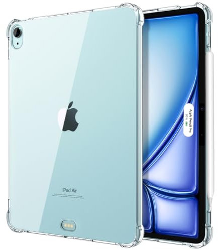TiMOVO Funda Compatible con Air 11 Pulgadas (M3/M2-2025/2024), iPad Air 5ª/4ª Generación 10.9 (2022/2020), Carcasa Delgada Trasera de TPU Transparente, Soporta Pencil Pro/USB-C, Claro