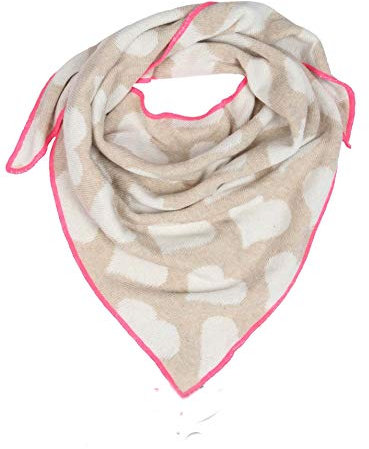 Zwillingsherz Dreieckstuch Stola Schal mit Kaschmir und Wolle für Kids Mädchen Jungen Kinder - Hochwertiges Cashmere Halstuch mit Herz-Print und Neon Rand - Perfekt für Sommer Herbst Winter