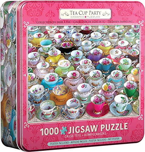 Eurographics Puzzle in Tin: Tea Cup Party, 1000 Piece Puzzle for Adults