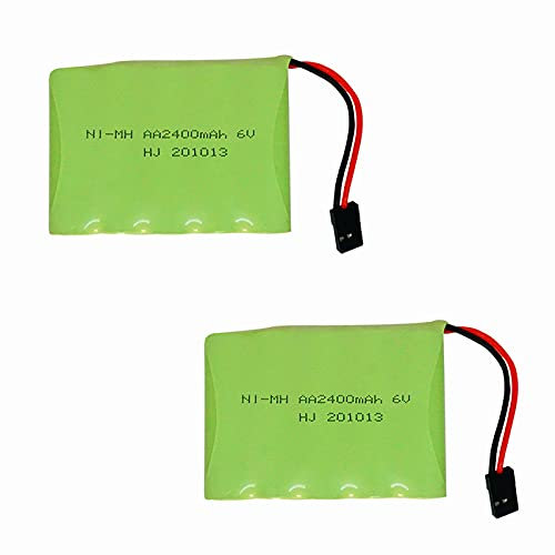 CBB 6V 2400mAh NiMH Receiver Battery Pack with Hitec Connectors Rechargeable AA Battery Pack for Receiver RC Helicopters RC Toys 2 Pack