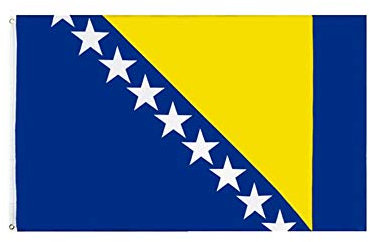 Stormflag Flagge Bosnien und Herzegowina, 90 x 150 cm, Bosnische Flagge, 3 x 5 m, Polyester, 90 g, mit Ösen und Doppelnaht