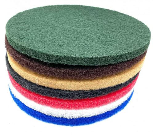 Disque pad pour sol - diamètre Ø406mm - monobrosse et autolaveuse (5, Rouge - Nettoyage)