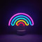 HOSYMO Regenbogen Neon Sign, LED Neon Light Leuchtreklame mit Ständer, Batterie oder USB Betrieben, Bunte Neon Schild Licht Deko für Party, Bar, Schlafzimmer, Weihnachten