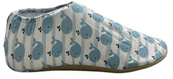 Slipstop Kinder Hausschuhe Badeschuhe DORIS Wal white blue, Größe:18/20 EU