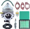 ADEFOL Kit carburateur pour Honda moteur GCV190 et tondeuse à gazon HRB217 HRX217, Carburateur + Filtre à air + Joints + Bougie d'allumage + Filtre à carburant accessoire kit 9 en 1