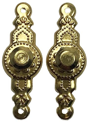 Melody Jane Dolls House 2 Gold Provincial Door Knob on Brass Plate Miniature Handle 1:12
