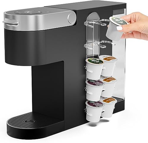 NiHome Acrylic Coffee Pod Holder for Keurig, Side Mount Coffee Pod Capsule Organizer & Storage for K-Cup Pods, Space-Saving for Small Countertops (Clear, 1 Pack for 10 K Cups)