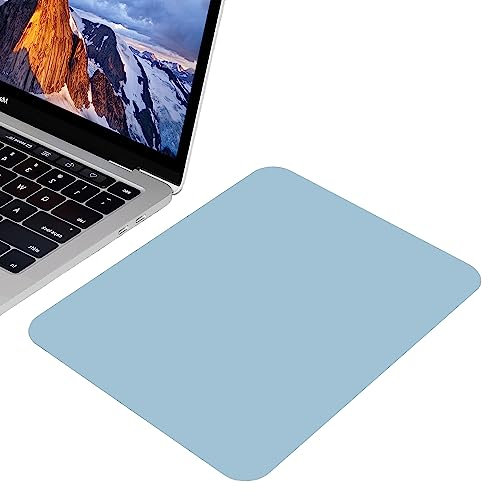 Origin-Joy Mauspad, kleines PU-Leder Mauspad ohne Logo-Design, Computer-Mauspad mit Rutschfester Wildleder-Basis für Gaming, Schreibtisch, kabellos, Laptop, Reisen, Büro (Himmelblau, 24,9 x 21,1 cm)