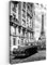 MuchoWow© Leinwand Groß 80x120 cm XXL Deko Schlafzimmer Aesthetic Leinwandbilder Wohnzimmer Gemälde Foto Geschenk Living Room Decoration Bilder Schwarz Weiß - Paris mit einem Auto - Weiss
