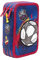 Federtasche 3-fache Federmappe Colorino Football Fußball Federmäppchen 46-teilig gefüllte Schüleretui Stifte und Pinsel inkl. Aufgabenheft Federbox Etui Stiftetasche Schlamper-Etui Schul-Etui