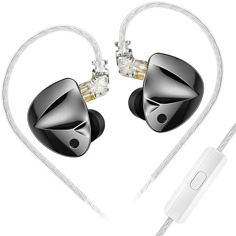 KZ D-FI - Cuffie in-ear con monitor a 4 livelli personalizzabili, cuffie HiFi con design a circuito di rete Zobel (con microfono senza interruttori)
