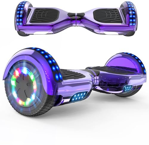 RCB Hoverboards for Kids and Adults 6.5 inch, Hoverboards with Bluetooth - Speaker - Colorful LED Lights, Hover Board Gift for Kids and Teenager