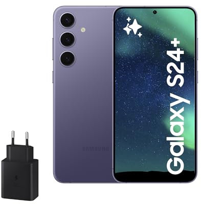 Samsung Galaxy S24+ y Cargador 45W, Móvil con IA, Smartphone Android, 12GB RAM Más Rápida, 512GB Almacenamiento, Cámara 50MP, Gran Pantalla, Batería Larga Duración, Violeta Cobalt (Versión Española)