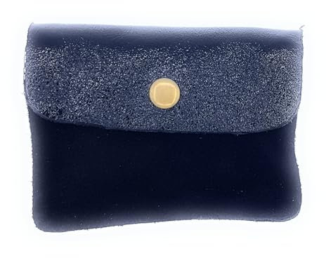 Porte-Monnaie Aquene en Cuir suèdé irisé (Noir)