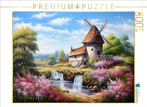 CALVENDO Puzzle Windmühle im Frühling | 1000 Teile Lege-Größe 64 x 48 cm Foto-Puzzle für glückliche Stunden