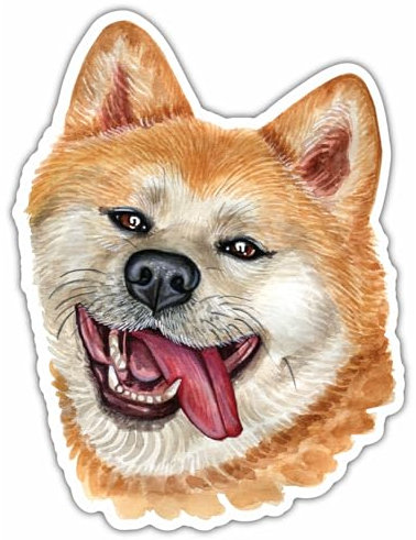 Samunshi® Akita Inu Aufkleber Car Decal Sticker für Mofa Fahrrad Roller oder Auto Sticker Fahrrad Mtb Mountainbike Rennrad Hund Dog Dogo 30cm Akita Inu