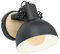 EGLO Wandlampe Lubenham, Vintage Wandleuchte im Industrial Design, Retro Wandspot aus Stahl und Holz, Farbe Schwarz, braun, Fassung E27, FSC zertifiziert