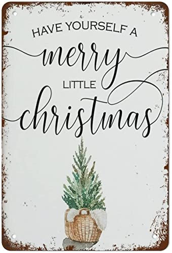 Vintage-Metallschild, Metallschild „Have Yourself A Merry Little Christmas“, Wanddekoration, Geschenk für Zuhause, Küche, Büro, Club, Bar, Fitnessstudio, Blechschilder, Retro-Plakette, 20,3 x 30,5 cm