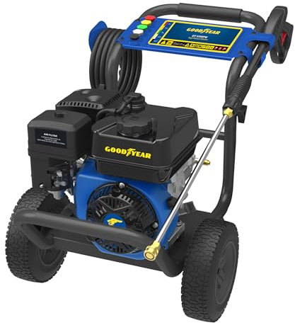 Goodyear - Hidrolimpiadora de Gasolina Goodyear OHV 224CC 681 litros/Hora 248 Bar. Depósito de Detergente Integrado. Pistola de 3600 PSI. Varilla de Pulverización de Acero Inoxidable.
