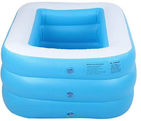 Piscina Inflable para Niños, Piscina Infantil Uso Doméstico, Piscina Cuadrada de Gran Tamaño, Bañera de Baño (Azul)